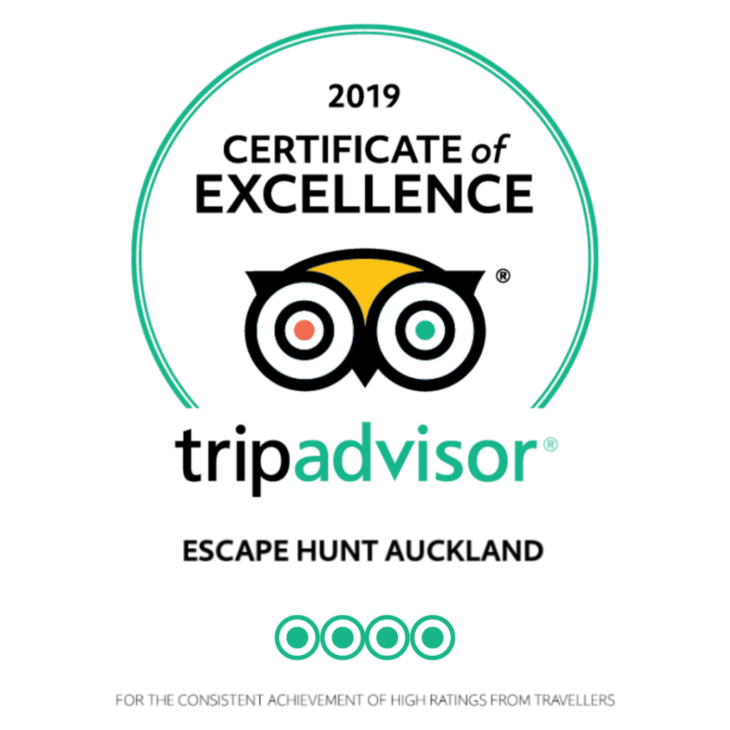 Escape HQ Trip Advisor Certificate Award